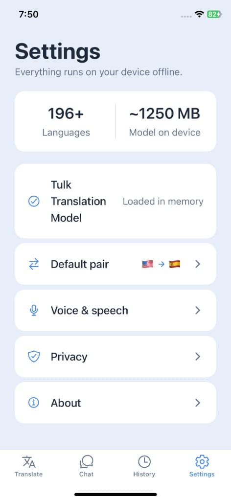 Tulk — Tulk — ترجم أكثر من 190 لغة دون اتصال (screen 12)