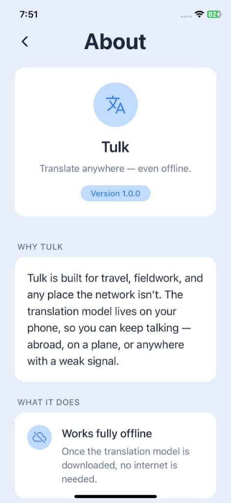 Tulk — Tulk — ترجم أكثر من 190 لغة دون اتصال (screen 16)